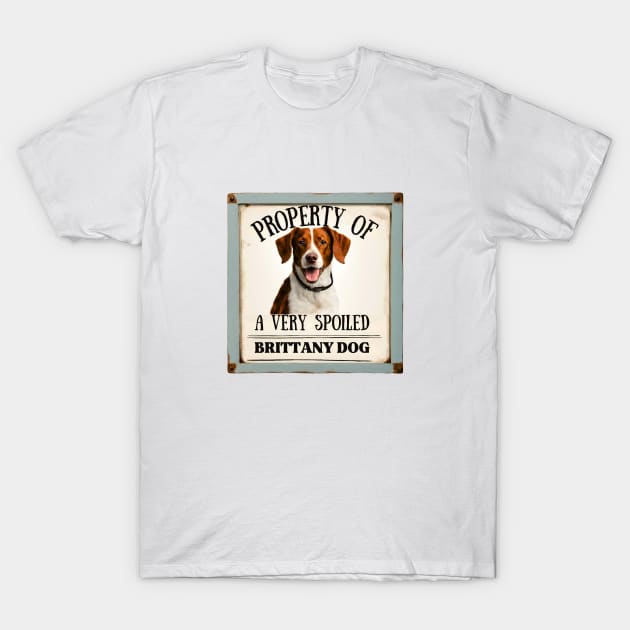 Property of a Very Spoiled Brittany Dog T-Shirt by Doodle and Things